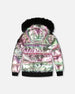 Multicolor Metallic Quilted Bomber-Style Winter Coat - H20W56_000