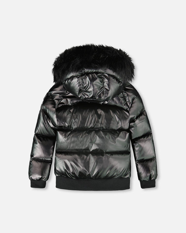 Black Quilted Bomber-Style Winter Coat - H20W56_999
