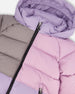 Colorblocked Puffy Winter Coat Purple Gray - H20W57_591
