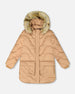 Long Wavy Quilt Puffy Winter Coat Chanterelle - H20W59_182