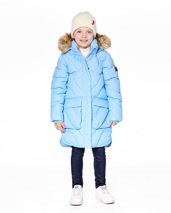 Long Wavy Quilt Puffy Winter Coat Powder Blue - H20W59_400