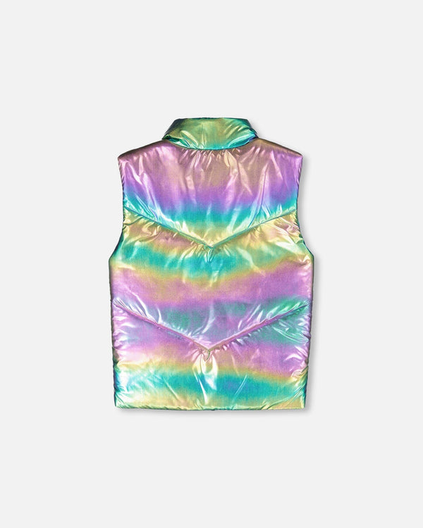 Quilted Mid-Season Sleeveless Vest Metallic Multicolor - H20W63_000