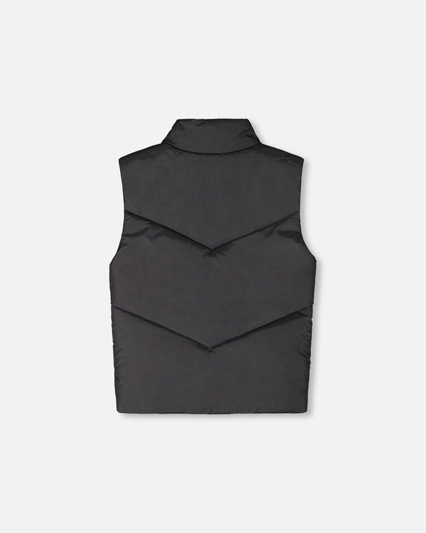 Quilted Mid-Season Sleeveless Vest Black - H20W63_999