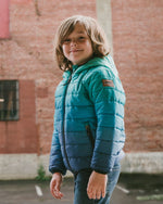 Quilted Mid-Season Jacket Green And Blue Gradient - H20W64_036