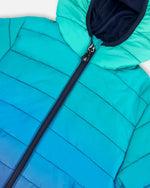 Quilted Mid-Season Jacket Green And Blue Gradient - H20W64_036