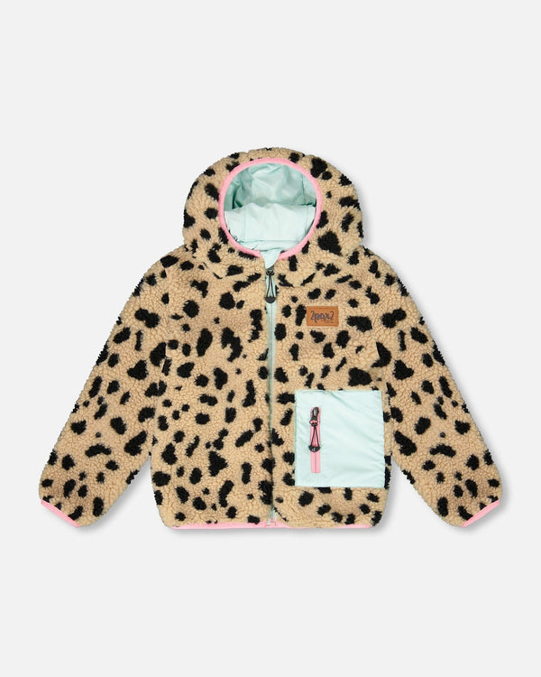 Reversible Mid-Season Sherpa Jacket Leopard - H20W65_296