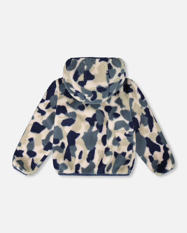 Reversible Mid-Season Sherpa Jacket Blue Camo - H20W65_479