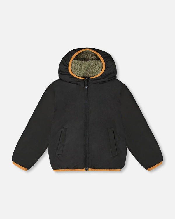 Reversible Mid-Season Sherpa Jacket Khaki - H20W65_999