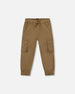 Twill Jogger Cargo Pants In Taupe - H20YB20_919