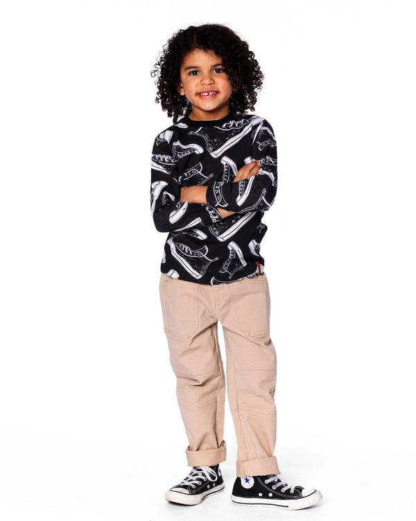 Twill Jogger Pants With Patch Pockets In Beige - H20YB21_116