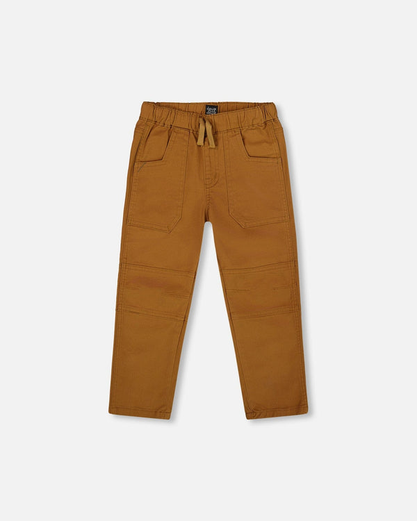 Twill Jogger Pants With Patch Pockets Brown - H20YB21_973
