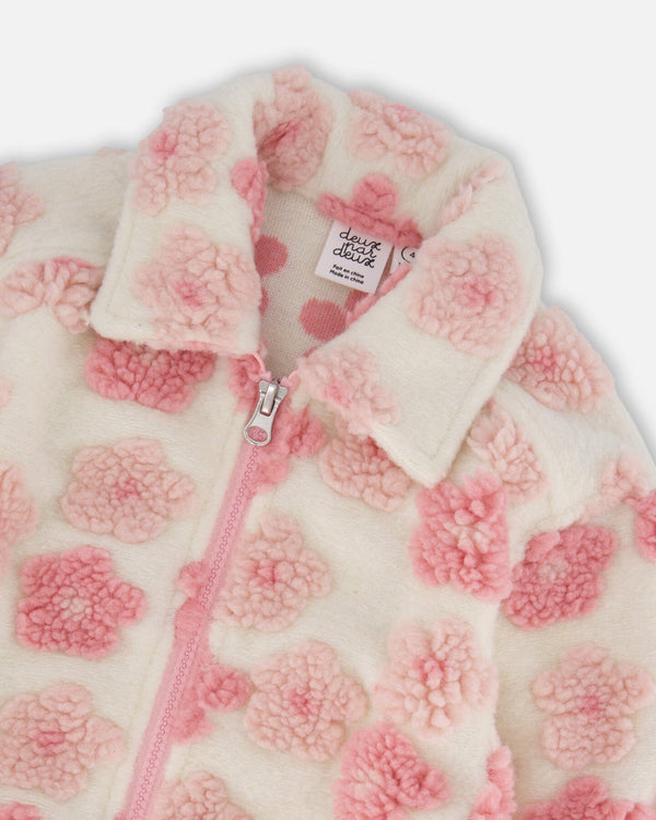 Sherpa Overshirt Off-White And Pink - H20YG16_000