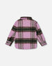 Zipped Plaid Overshirt Mauve And Green - H20YG17_000