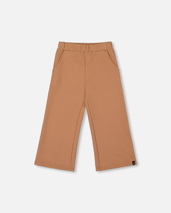 Waffle Flare Leg Pants Caramel Brown - H20YG22_184