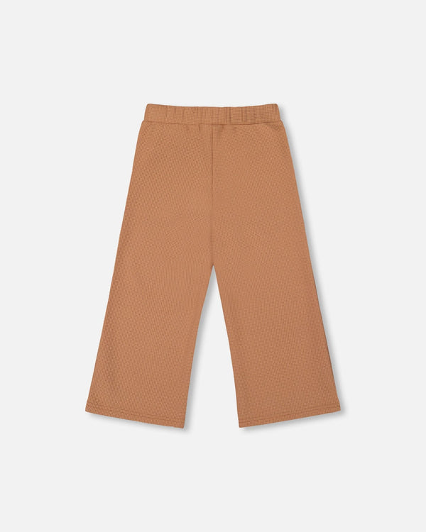 Waffle Flare Leg Pants Caramel Brown - H20YG22_184