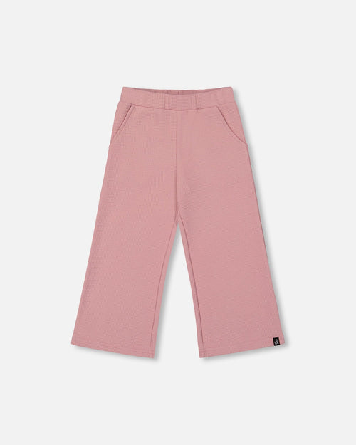 Waffle Flare Leg Pants Dusty Pink - H20YG22_622