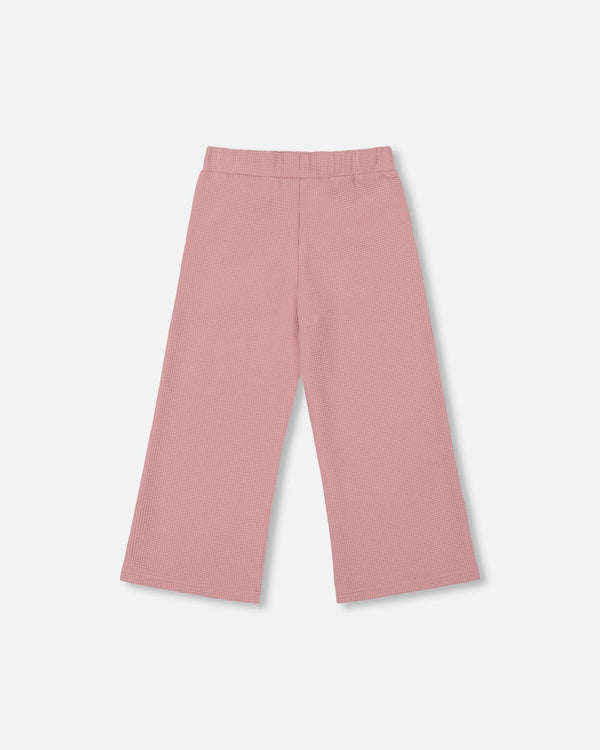 Waffle Flare Leg Pants Dusty Pink - H20YG22_622