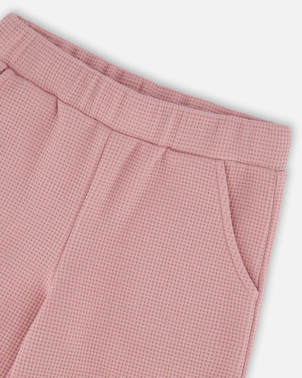 Waffle Flare Leg Pants Dusty Pink - H20YG22_622