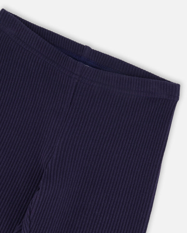Ribbed Leggings Navy Blue - H20YG60_481