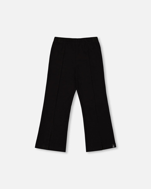 Ribbed Leggings Bootleg With Slit Black - H20YG61_999