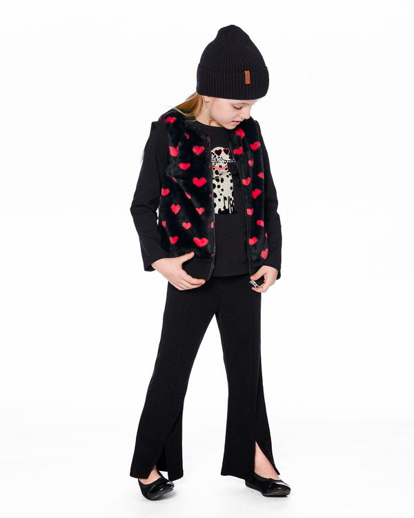 Ribbed Leggings Bootleg With Slit Black - H20YG61_999