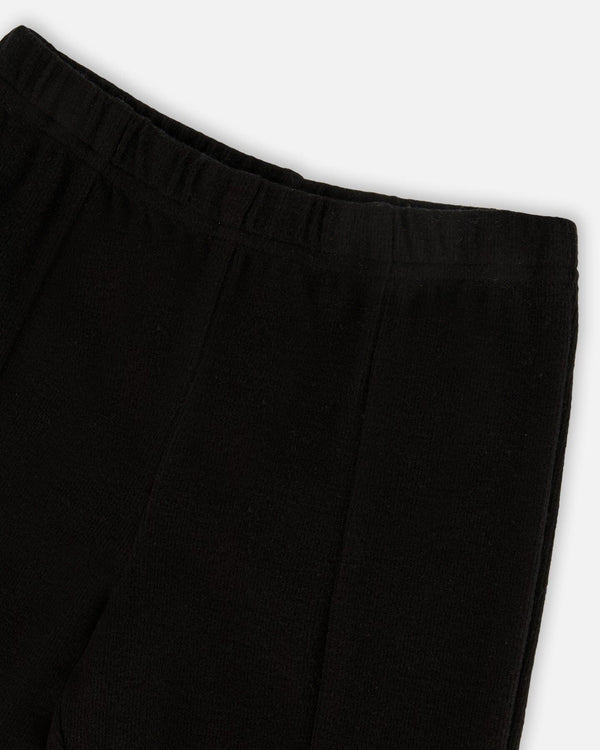 Ribbed Leggings Bootleg With Slit Black - H20YG61_999