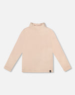 Super Soft Ribbed Mock Neck Top Light Caramel - H20YG71_116