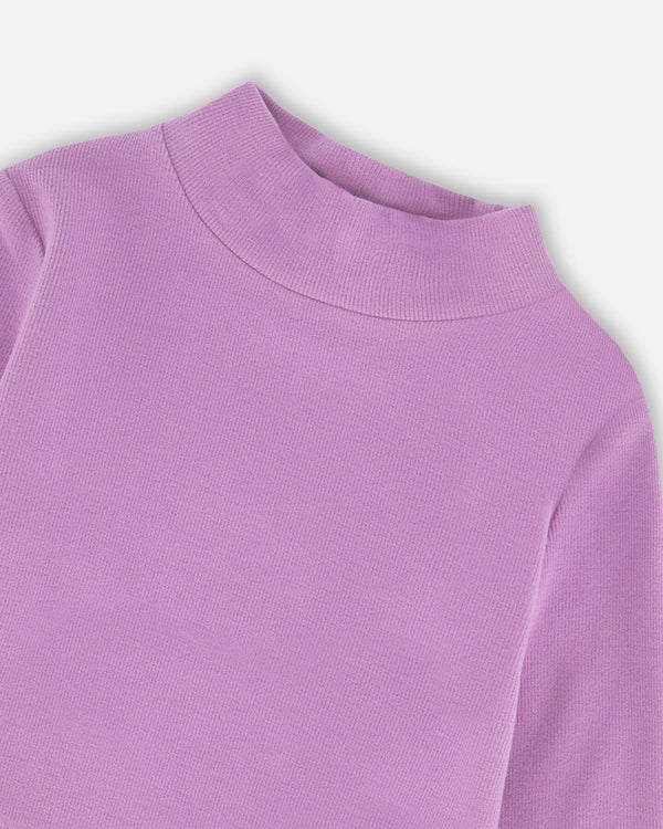 Super Soft Ribbed Mock Neck Top Lavender - H20YG71_530