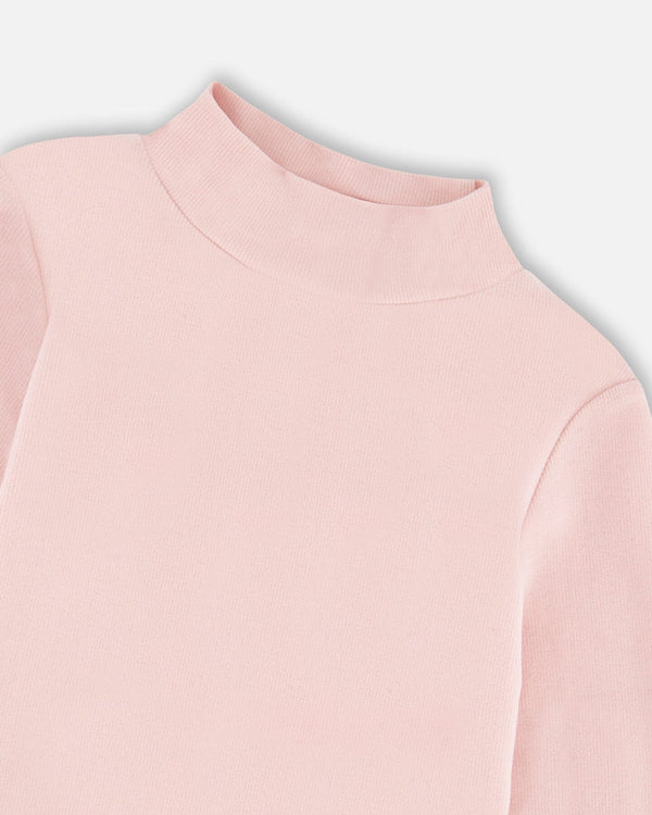 Super Soft Ribbed Mock Neck Top Pink - H20YG71_622