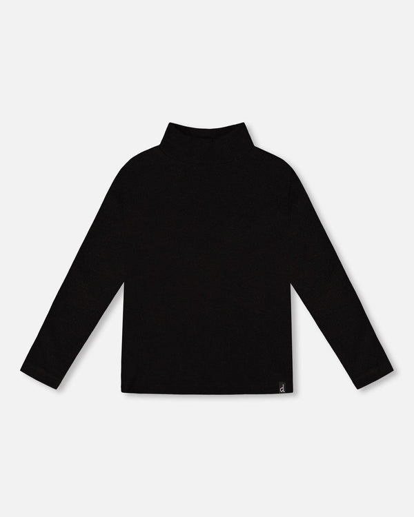 Super Soft Ribbed Mock Neck Top Black - H20YG71_999