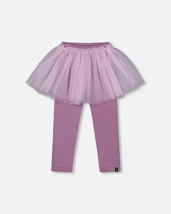 Leggings With Tulle Skirt Purple Gray - H20YG81_547