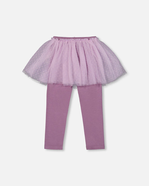 Leggings With Tulle Skirt Purple Gray - H20YG81_547