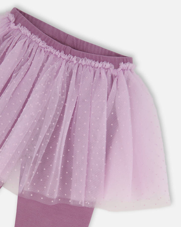 Leggings With Tulle Skirt Purple Gray - H20YG81_547