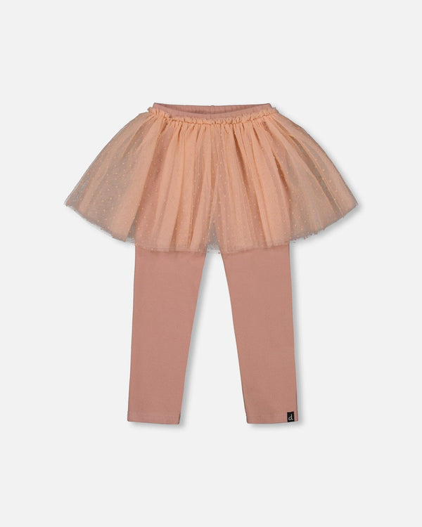 Leggings With Tulle Skirt Dusty Pink - H20YG81_613