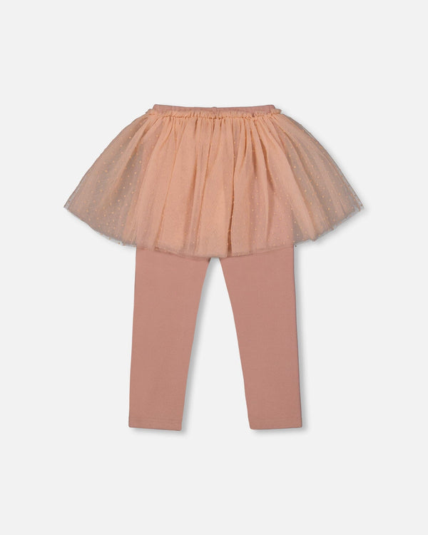 Leggings With Tulle Skirt Dusty Pink - H20YG81_613