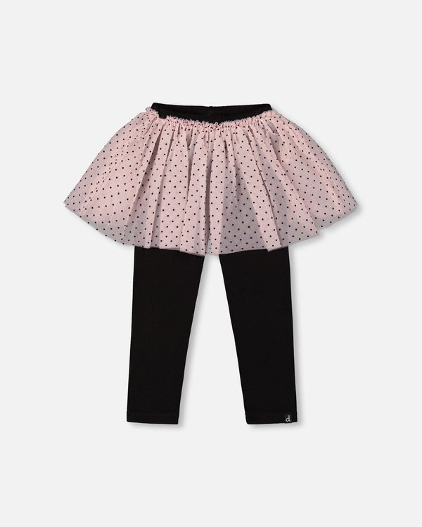 Leggings With Tulle Skirt Pink And Black - H20YG81_622