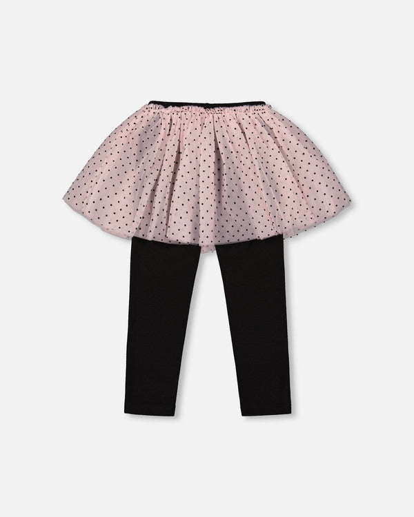 Leggings With Tulle Skirt Pink And Black - H20YG81_622