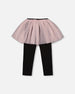 Leggings With Tulle Skirt Pink And Black - H20YG81_622