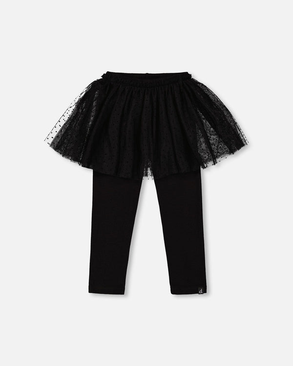 Leggings With Tulle Skirt Black - H20YG81_999