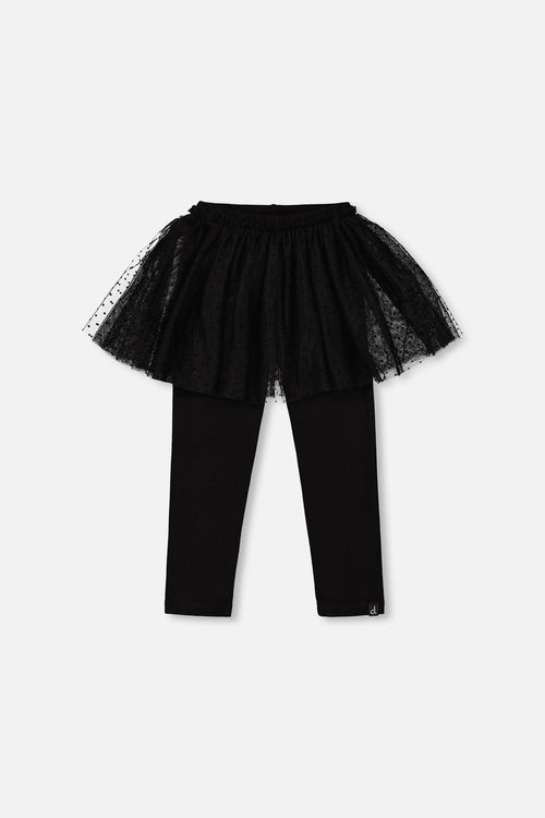 Leggings With Tulle Skirt Black - H20YG81_999
