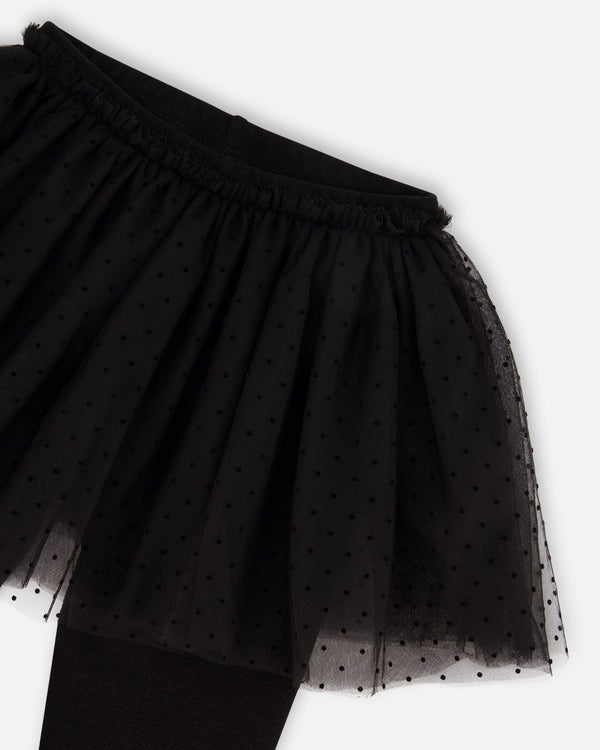 Leggings With Tulle Skirt Black - H20YG81_999
