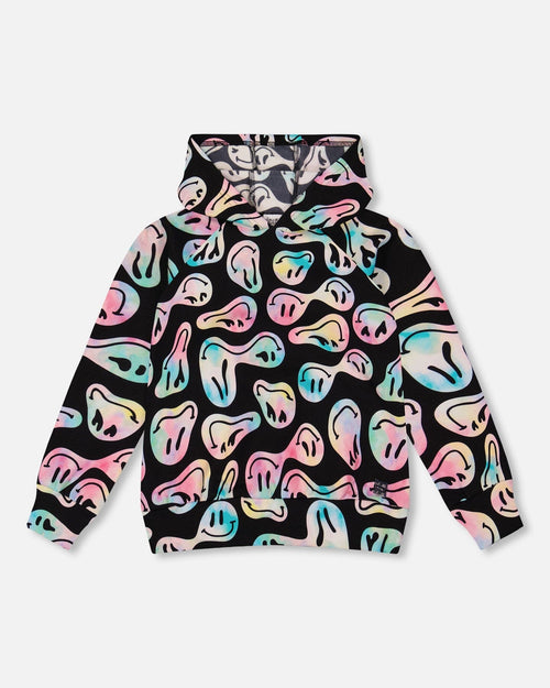 Pullover Fleece Hoodie Smiley Face Girl - H20Z30_018