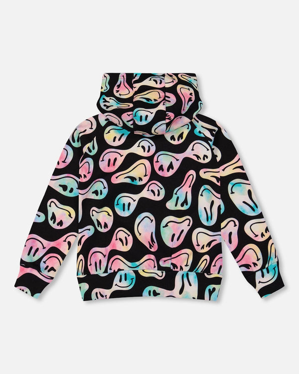 Pullover Fleece Hoodie Smiley Face Girl - H20Z30_018