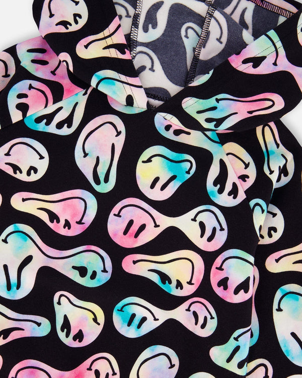 Pullover Fleece Hoodie Smiley Face Girl - H20Z30_018