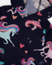 Pullover Fleece Hoodie Navy Unicorn Print - H20Z30_037