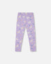 Stretch Jersey Leggings Lilac Unicorn Print - H20Z60_072