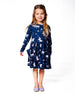 Jersey Dress With Pockets Navy Unicorn Print - H20Z85_037