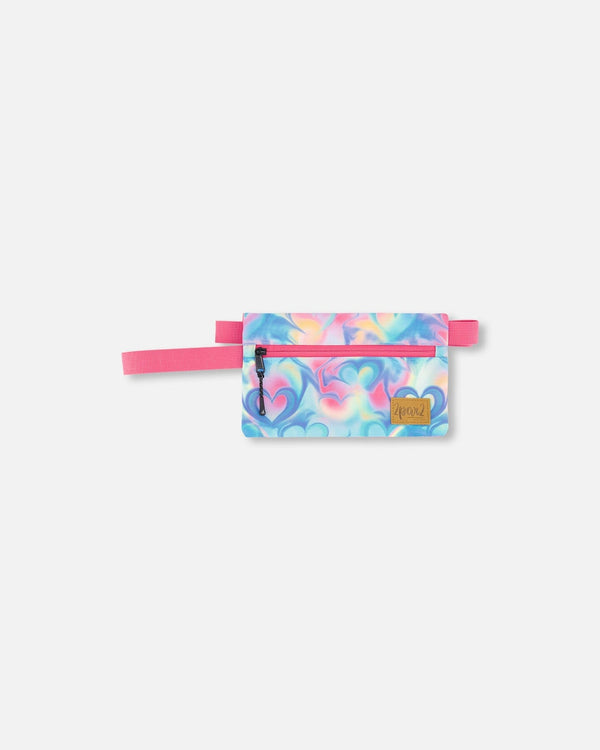 Double Pencil Case Rainbow Heart Print - H20ZEC_017