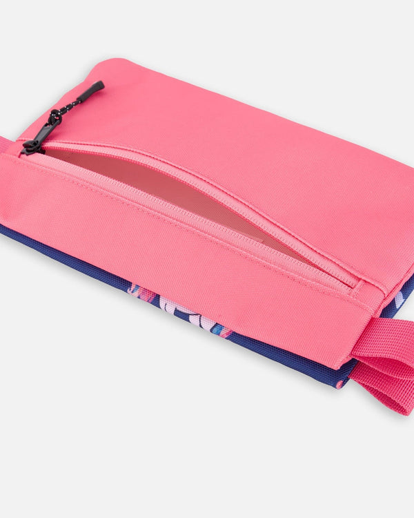 Double Pencil Case Navy Unicorn Print - H20ZEC_037