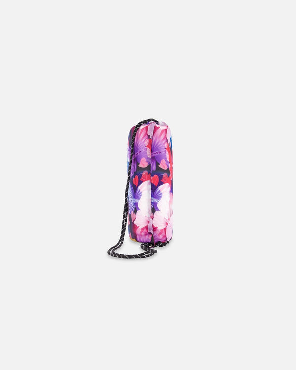 Drawstring Bag Black Butterfly Print - H20ZSC_010